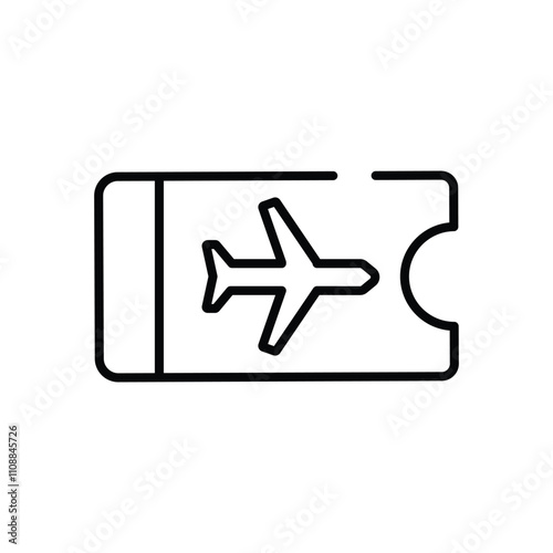 Plane Ticket vector icon