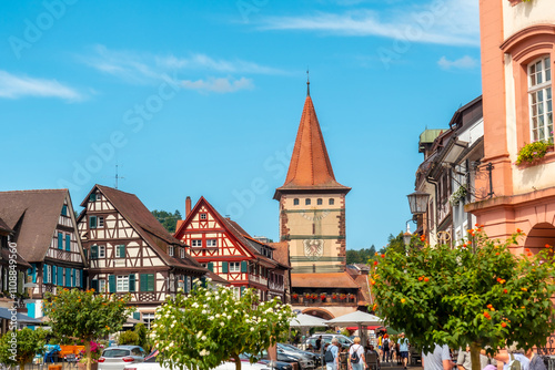 The Obertorturm tower on Victor-Kretz-Straße in the old town of Gengenbach in the Black Forest, Germany photo