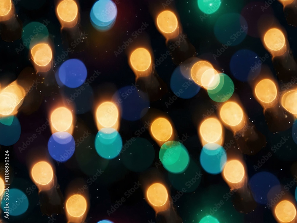 Obraz premium Shimmering Christmas lights glowing.