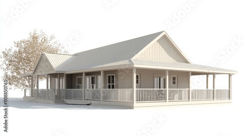 Modern House with Accessible Features in White Design