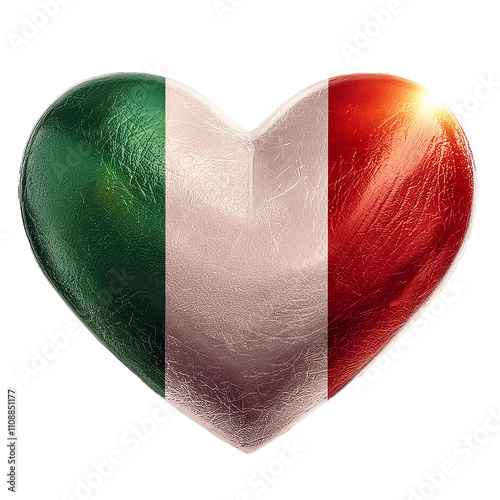 Italy flag in heart shape.
