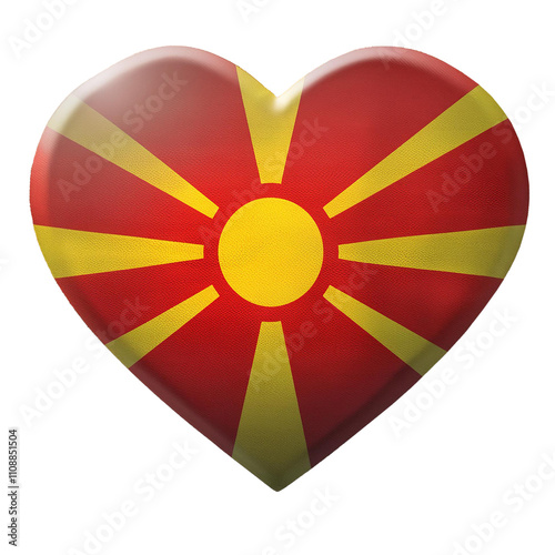 Obraz na płótnie North Macedonia flag in heart shape.
w salonie