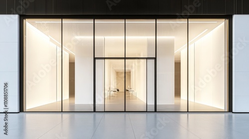 Modern Office Space with Large Windows and Bright Interior