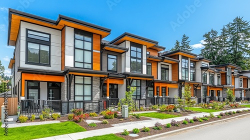 Modern Townhouse with Clean Lines and Bright Background