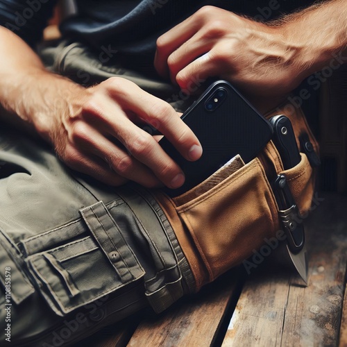 7 Cargo Pants Featuring a side pocket with an elastic band to se