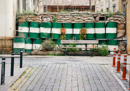 Buffer Zone in Nicosia Cyprus near the famous Ledra Street. photo