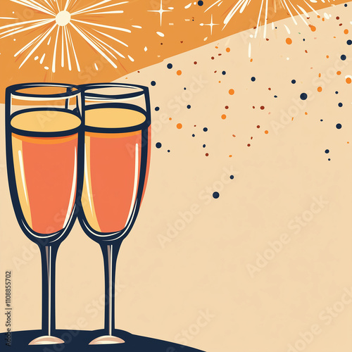 champagne glasses on the background
