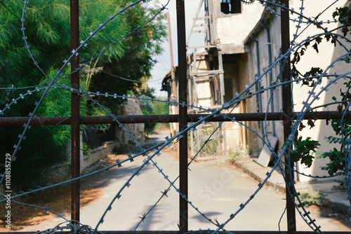 The famous Green line that separates Turkish Cypriots from Greek Cypriots. photo