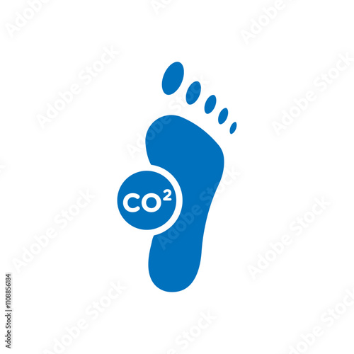 Carbon footprint icon Thin line illustration set