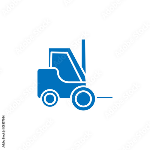 Forklift icon Thin line illustration set