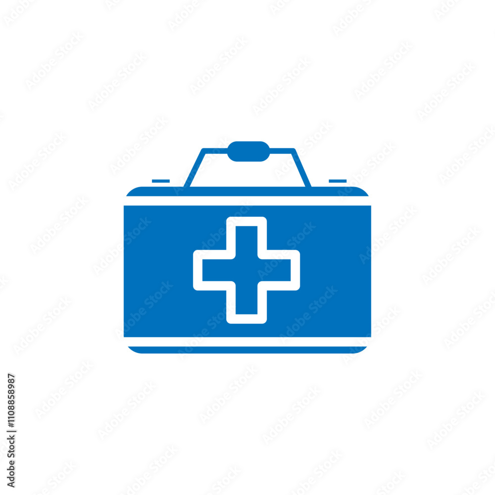 Fototapeta premium Medical aid kit icon Thin line illustration set