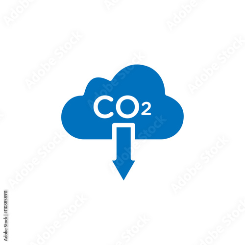 Low carbon dioxide icon Thin line illustration set