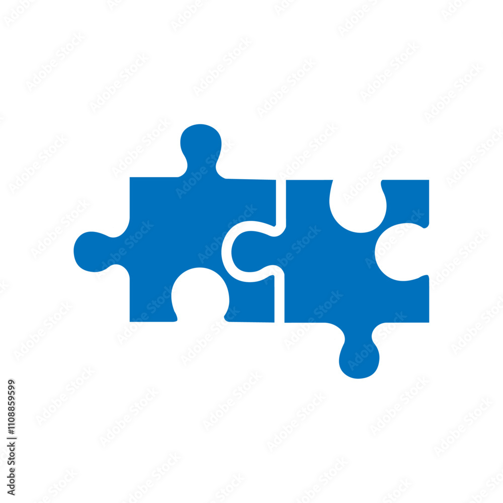 Obraz premium Puzzle icon Thin line illustration set