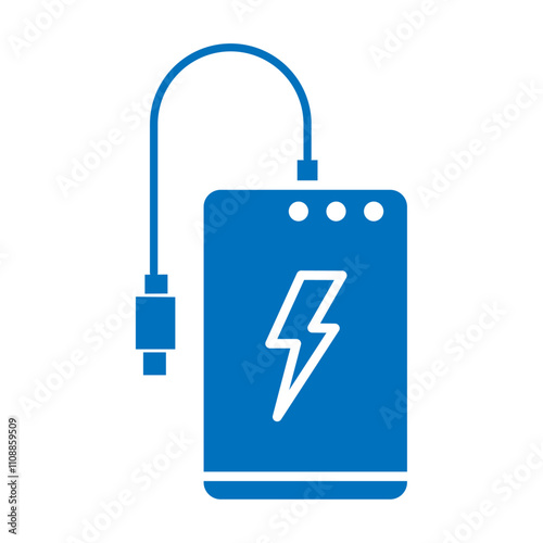 Power bank icon Thin line illustration set