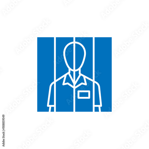 Prisoner icon Thin line illustration set