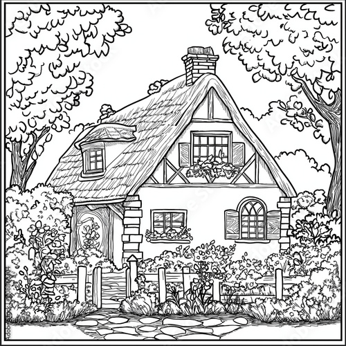 A simple coloring page for a child, simple detail, clean thick lines, outline no color fill frame, extreme simple line drawing, AI generated
