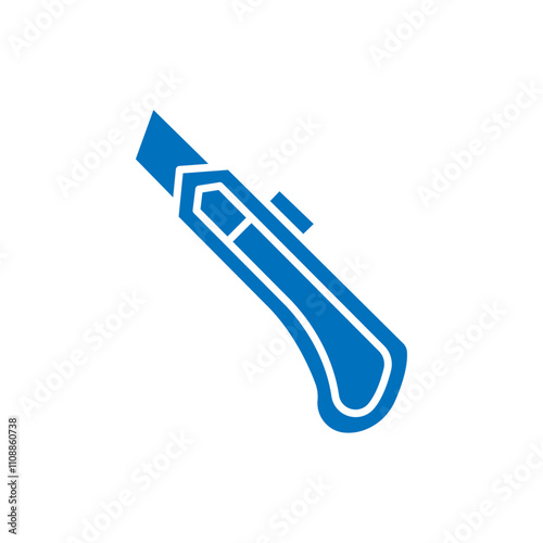Utility knife icon Thin line illustration set