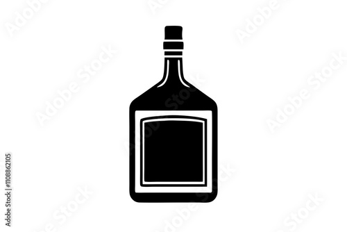 Rum Bottle | isolated silhouette vector illustration on white background