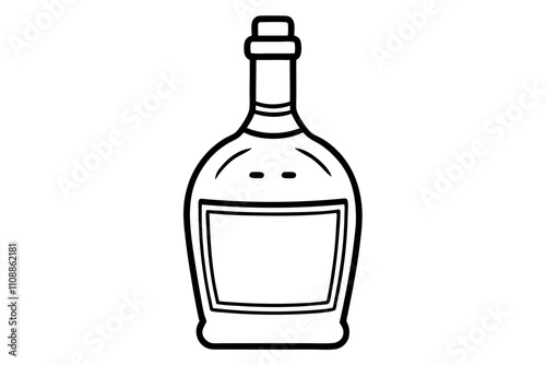 Rum Bottle | isolated silhouette vector illustration on white background