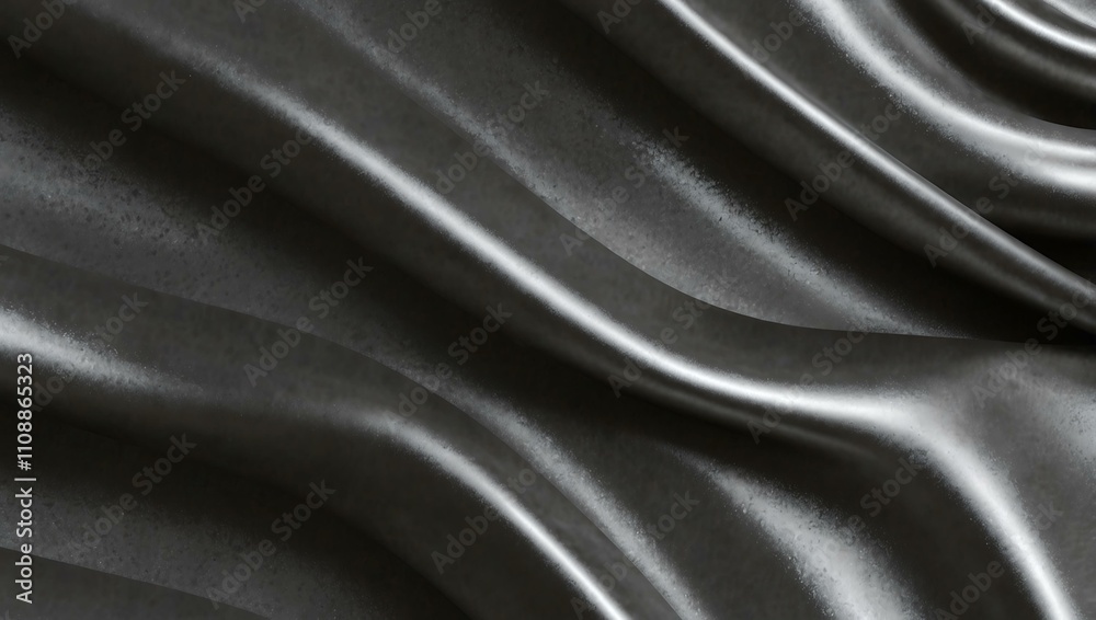 Fototapeta premium Sleek metallic design with flowing forms and silver tones.