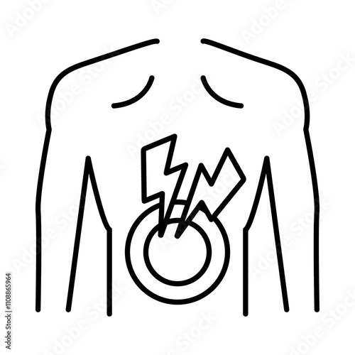 Reduce Pain Icon – Chest with Pain Mark Representing Pain Relief and Healthcare Transparent PNG photo