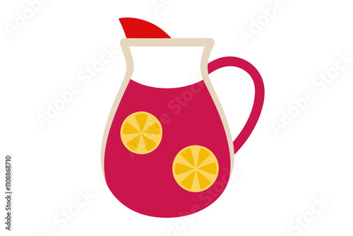 Sangria Pitcher | isolated silhouette vector illustration on white background