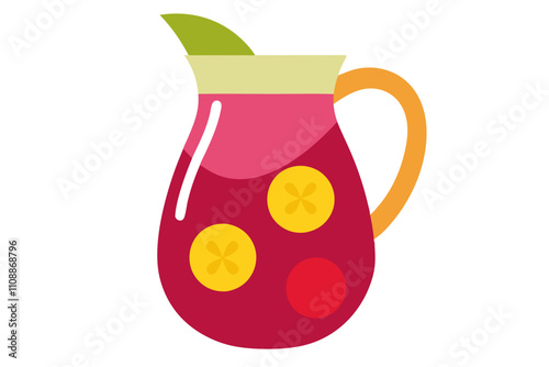 Sangria Pitcher | isolated silhouette vector illustration on white background