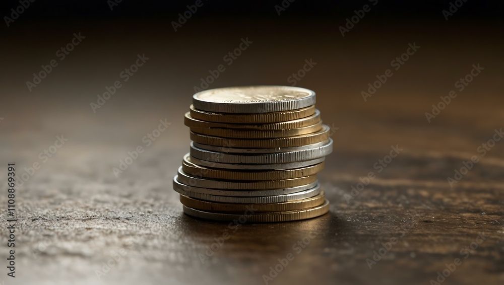 Small stack of coins symbolizing savings and wealth accumulation. Small stack of coins symbolizing savings and wealth accumulation.