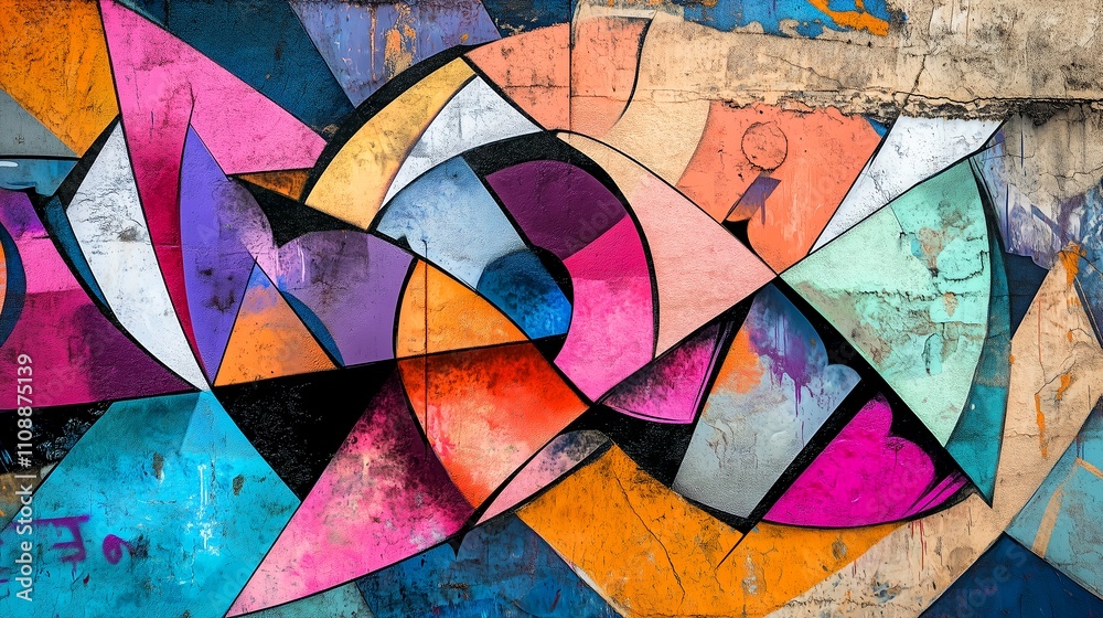 Fototapeta premium light, design, illustration, wallpaper, pattern, color, colorful, texture, triangle, art, vector, geometric, motion, red, orange, decoration, bright, backdrop, shape, rainbow, blue, night, explosion,