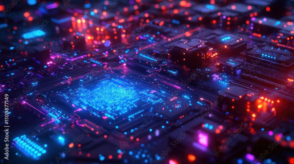 Obraz premium Abstract representation of a digital circuit board 