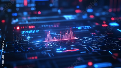 Wallpaper Mural Digital Growth Graph Chart with Up Arrow on Technology Blue Background Torontodigital.ca