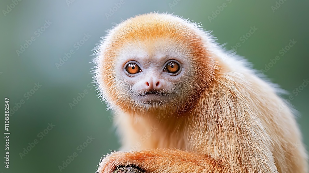 Fototapeta premium Serene wildlife photography unique monkeys in a captivating tropical forest environment