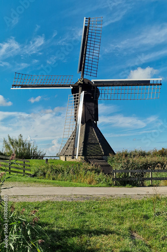 Historic windmill Doris Mooltsje, Oudega, Sudwest-Fryslan, Friesland, Netherlands photo