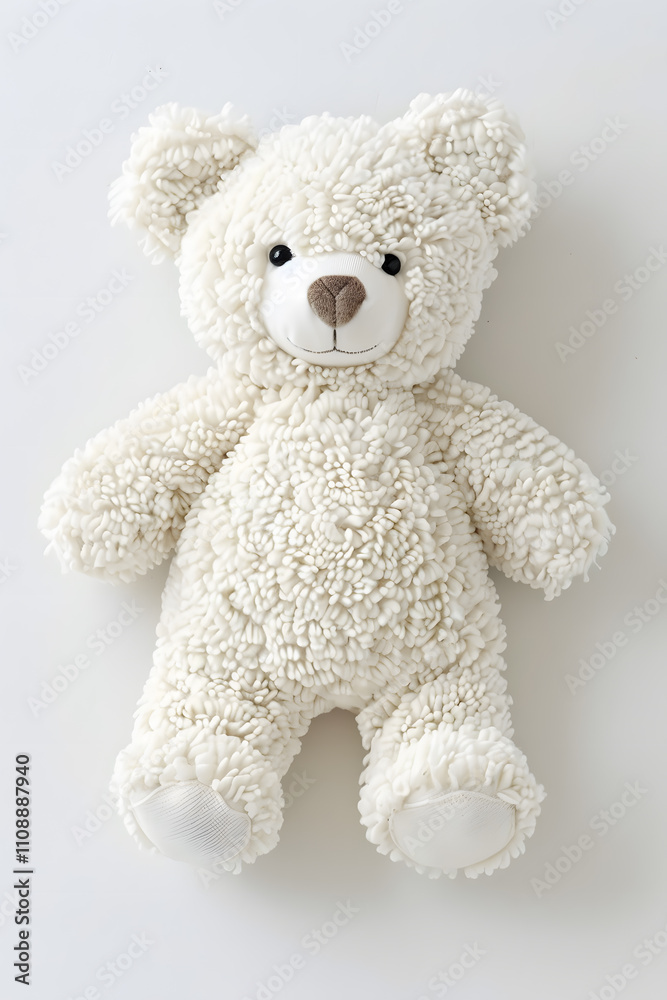 Obraz premium White teddy bear toy, isolated on white background