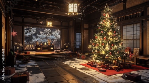 A vintage Christmas scene featuring an old A vibrant Christmas tree surrounded by cand A traditional living room filled with the A snowy window view showcasing a Christmas photo