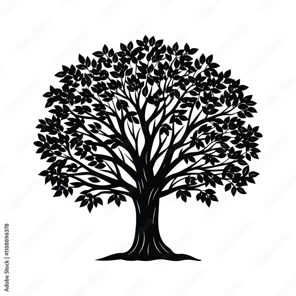 Obraz premium Halloween tree silhouette vector