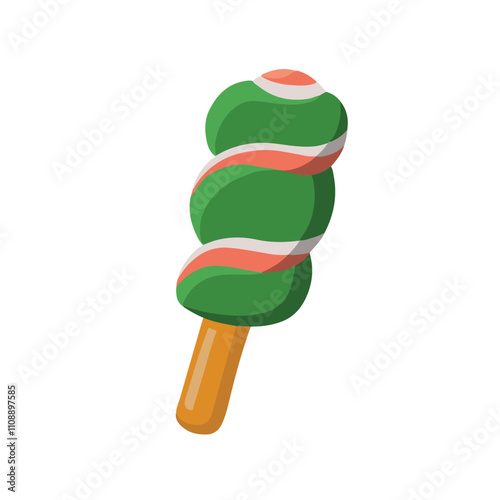 tasty ice cream twister popsicle dessert vector