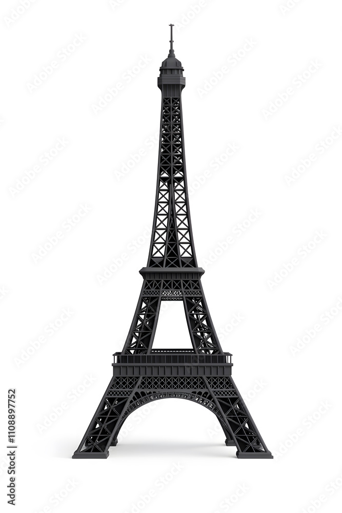 Fototapeta premium 3d Eiffel Tower isolated on white background