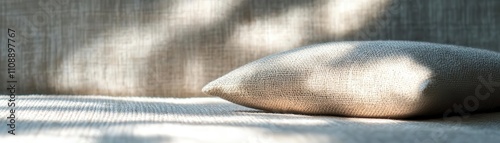 Subtle interplay of light and shadow on a coarse fabric surface, modern texture study photo