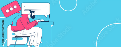 Communicate with consultants flat vector character concept operation hand drawn illustration
