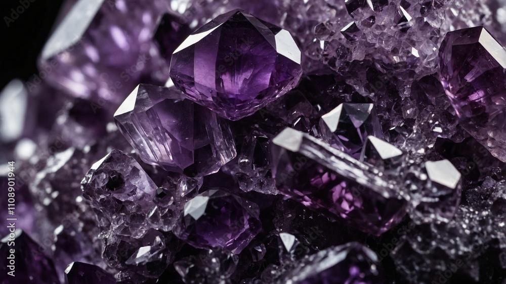 amethyst crystals on white background - generative ai amethyst crystals on white background - generative ai