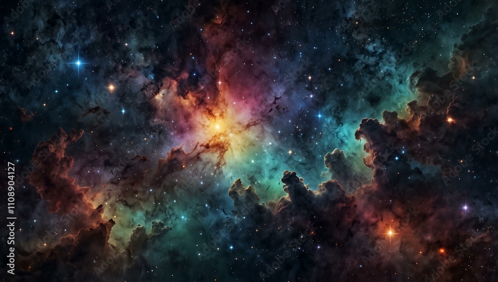 Obraz premium Starry background with twinkling stars and nebulae.