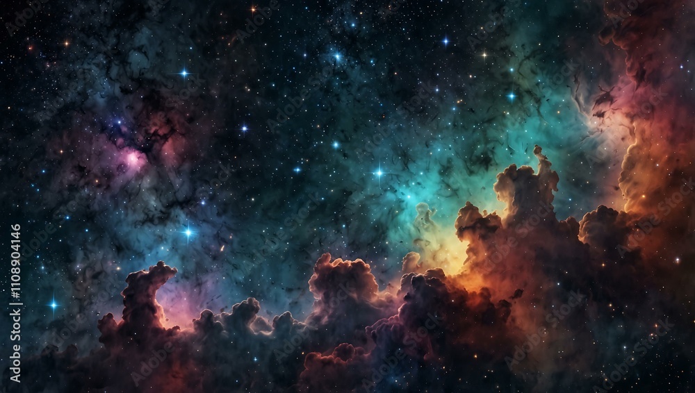 Obraz premium Starry background with twinkling stars and nebulae.