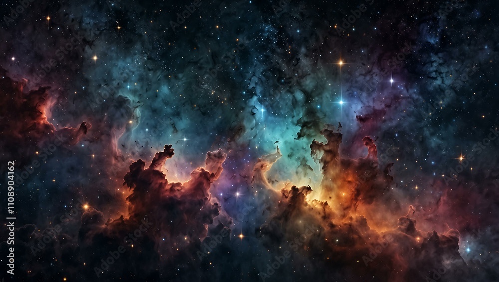 Obraz premium Starry background with twinkling stars and nebulae.