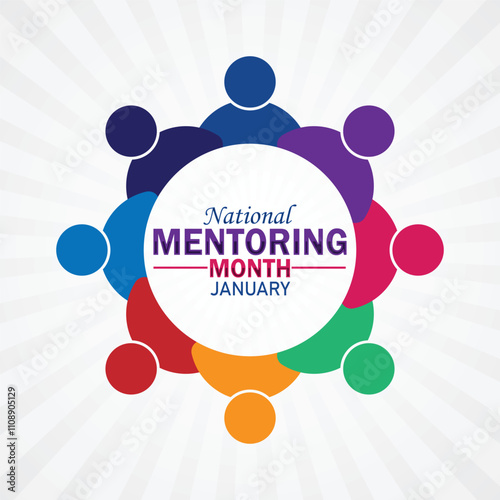 National Mentoring Month January. Holiday concept. Template for background, banner, card, poster with text inscription. Vector illustration