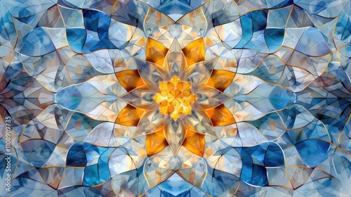 Abstract kaleidoscope background. Beautiful multicolor kaleidoscope texture. Unique kaleidoscope design.