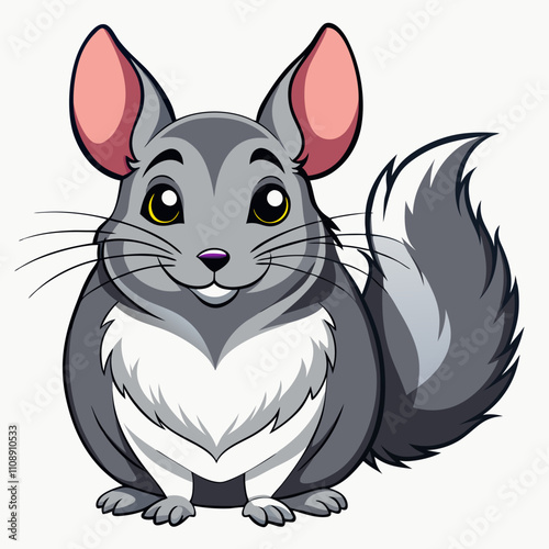 Chinchilla Vector Art on White Background