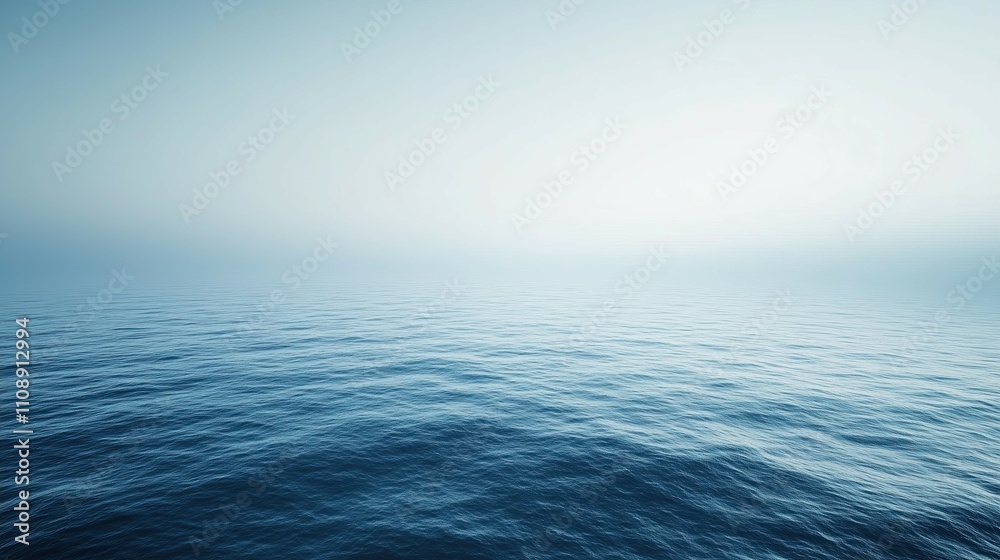 Fototapeta premium Calm Blue Sea and Sky with Gentle Waves