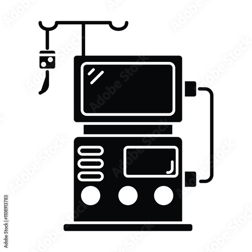 Hemodialysis Machine icon vector on white background