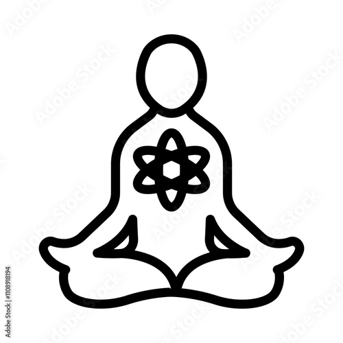 Self Mastery Icon – Meditating Figure Representing Inner Peace, Balance, and Control